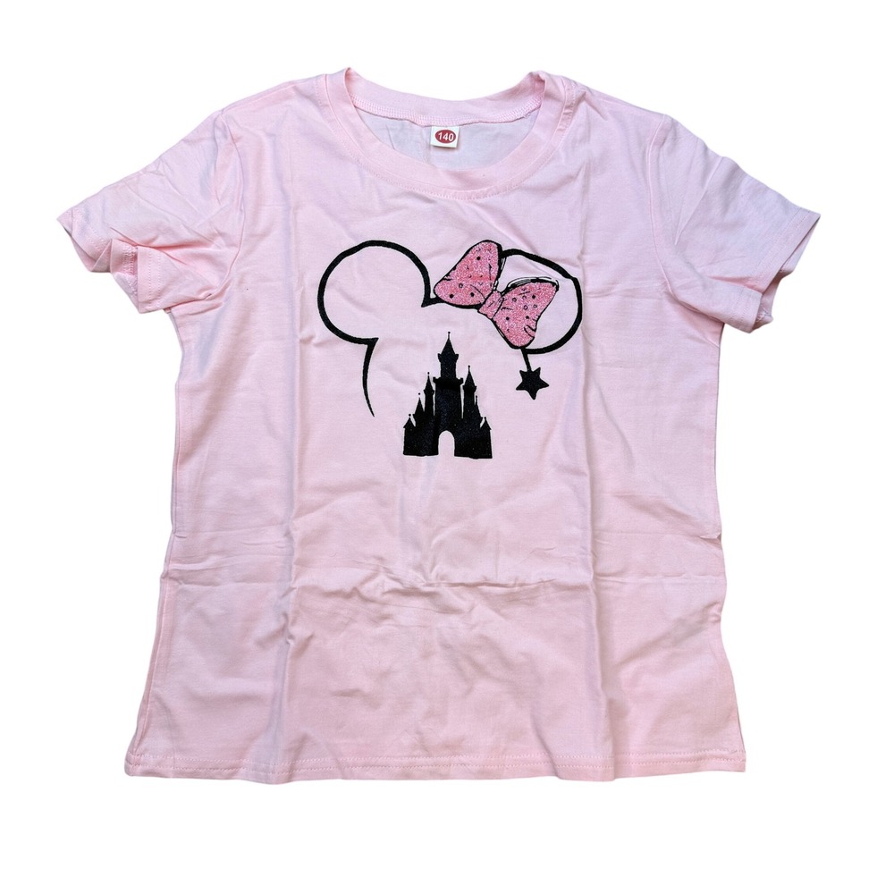Magical Shirt Girls 9-10Y Magic Kingdom Pink Graphic Tshirt Cute Family Vacation